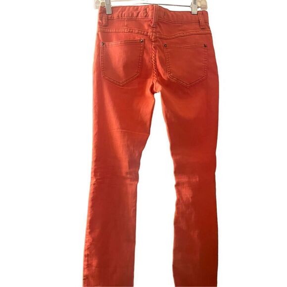 New Free People Women's Tangerine Orange Skinny Leg Cut Jeans Size 25 - Picture 8 of 16